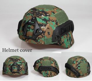 Military Tactical Helmet Cover Airsoft Paintball Wargame CS Camouflage Army Helmet Case Outdoor Hunting Equipment Cloth Cover (Color: Jungle Digital)