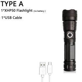 Z20 350000cd 1000 XHP90 most powerful led flashlight usb Zoom Tactical torch xhp50 18650 or 26650 Rechargeable battery handlight (Body Color: NO Box, Emitting Color: A-XHP50)