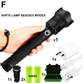 ZK20 XHP90/XPH70/XPH50 LED Flashlight Torch USB Rechargeable Power Display 26650 18650 battery Handheld Light Lantern (Emitting Color: F-XHP70)