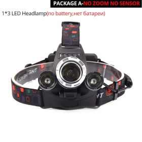 ZK25 LED Powerful Headlight headlamp 5LED Lamp Head Lamp 8000lumens Torch head light 18650 battery Best For Camping/fishing (Plug Type: UK, Emitting Color: Option A)