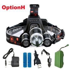 ZK20 LED Headlamp High Lumens 4 Modes 18650 Rechargeable Battery Flashlight Waterproof Outdoor Lighting Camping Fishing (Body Color: T6 2R5, Emitting Color: Option H)