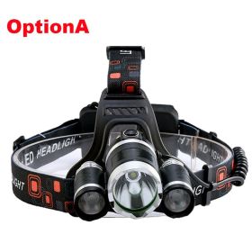 ZK20 LED Headlamp High Lumens 4 Modes 18650 Rechargeable Battery Flashlight Waterproof Outdoor Lighting Camping Fishing (Body Color: T6 2R5, Emitting Color: Option A)