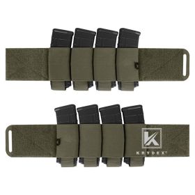 KRYDEX Elastic Cummerbund 4 x AR Magazine Pouches Stretch Cummerbund For LBT LBX FCPC Vest Accessories 2PCS/Set (Color: Ranger Green)