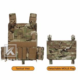 KRYDEX 500D Tactical Vest Laser Cutting MOLLE LAVC Plate Carrier Quick Release Buckle Airsoft Combat Paintball CS Vest Gear (Color: MC)