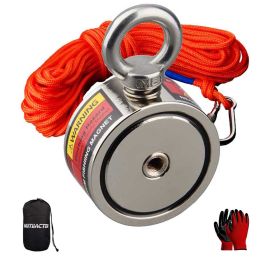 Strong Real N35 150KG/180KG two side vertical Fishing Magnetic Set Durable Rope Metal Hunting Outdoor Funny Gift Adventure (Color: 150KGX 2 ROPe, size: 150KGX2)