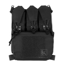 KRYDEX 500D FCPC V5 Plate Carrier Tactical Vest with Tegris Cummerbund KTAR Front Flap Backpack Hunting Paintball Men Vest (Color: BP BK)