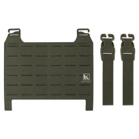 KRYDEX Tactical Laser Cut MOLLE Panel Front Flap Placard For JPC2.0 FCS SLICKSTER FCPC Vest Plate Carrier Hunting Equipment (Color: Ranger Green)